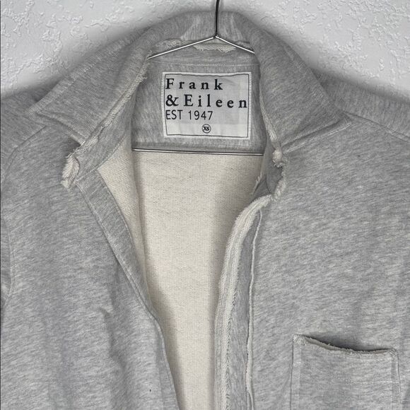 New Frank and Eileen- EILEEN Sweatshirt Button-Up Triple Fleece Gray Melange XS - Picture 4 of 15